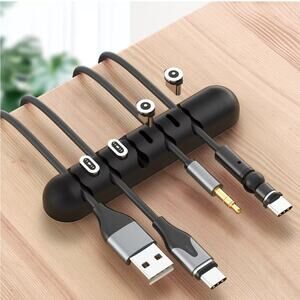NEW five channel silicone desk wire wrap cable cord organizer holder B116